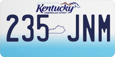 KY license plate 235JNM