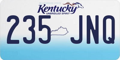 KY license plate 235JNQ
