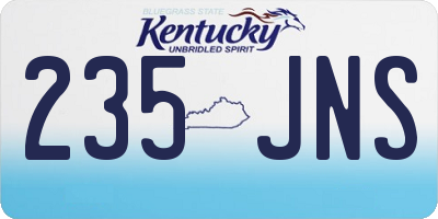 KY license plate 235JNS