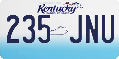 KY license plate 235JNU