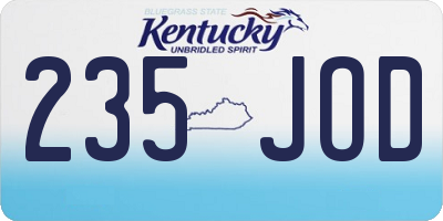 KY license plate 235JOD