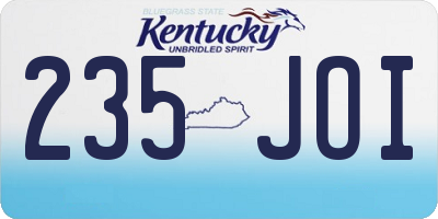 KY license plate 235JOI