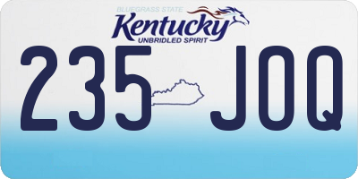 KY license plate 235JOQ