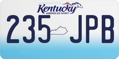 KY license plate 235JPB