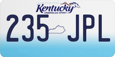 KY license plate 235JPL