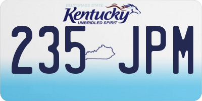 KY license plate 235JPM