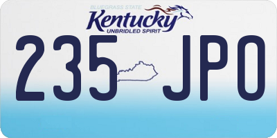 KY license plate 235JPO