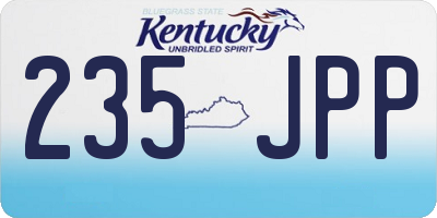 KY license plate 235JPP
