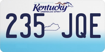 KY license plate 235JQE