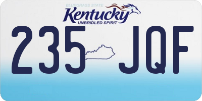 KY license plate 235JQF