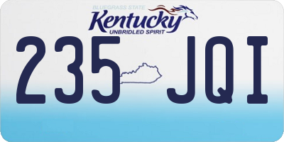 KY license plate 235JQI