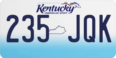 KY license plate 235JQK