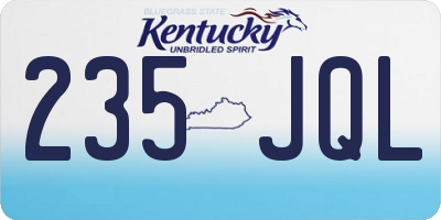 KY license plate 235JQL
