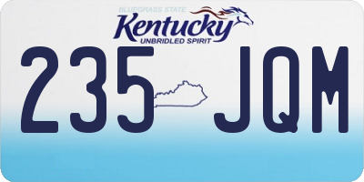 KY license plate 235JQM