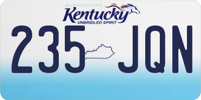 KY license plate 235JQN
