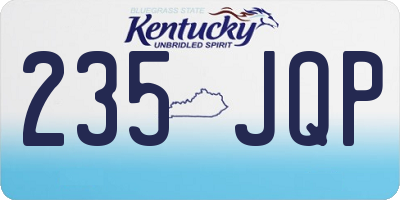 KY license plate 235JQP