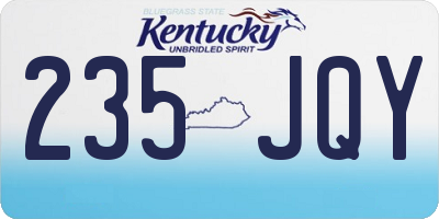 KY license plate 235JQY