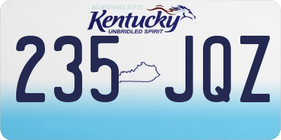 KY license plate 235JQZ