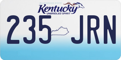 KY license plate 235JRN
