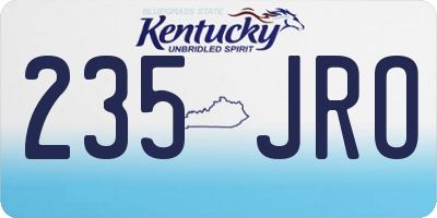 KY license plate 235JRO