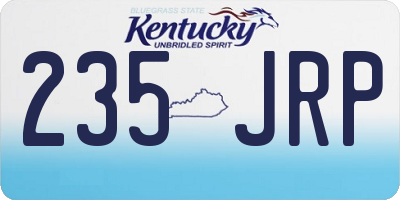 KY license plate 235JRP