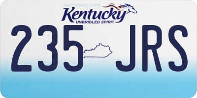 KY license plate 235JRS