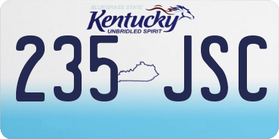 KY license plate 235JSC