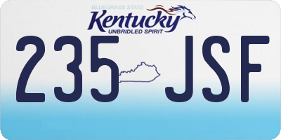 KY license plate 235JSF
