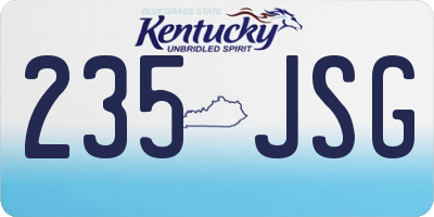 KY license plate 235JSG