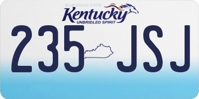 KY license plate 235JSJ