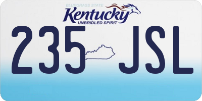 KY license plate 235JSL