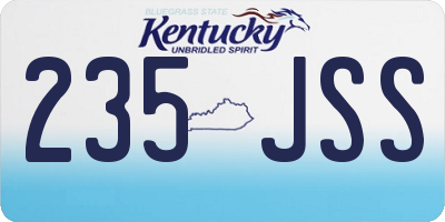 KY license plate 235JSS