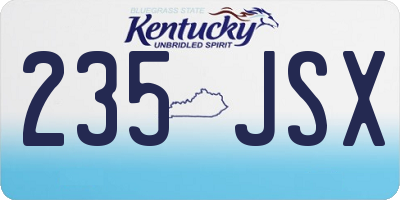 KY license plate 235JSX
