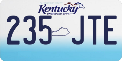 KY license plate 235JTE