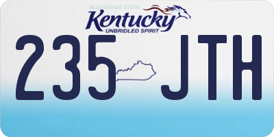 KY license plate 235JTH