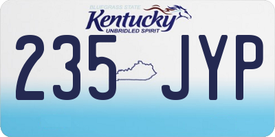 KY license plate 235JYP