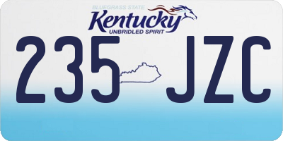 KY license plate 235JZC