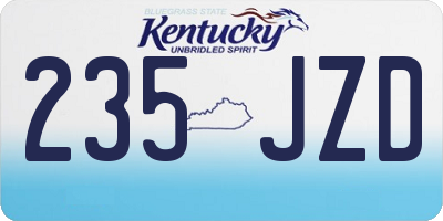 KY license plate 235JZD