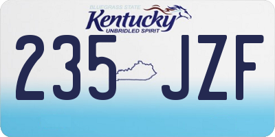 KY license plate 235JZF