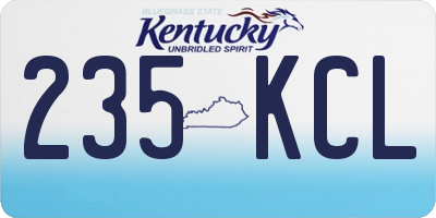 KY license plate 235KCL