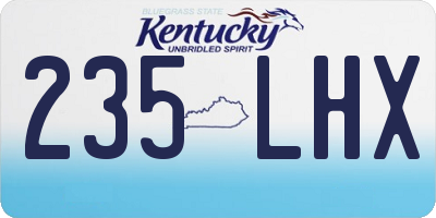 KY license plate 235LHX