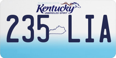KY license plate 235LIA