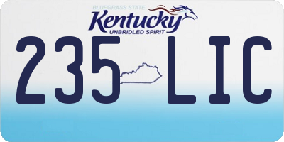 KY license plate 235LIC