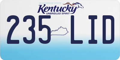 KY license plate 235LID