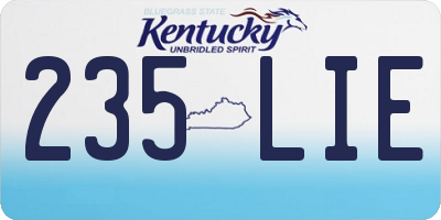 KY license plate 235LIE