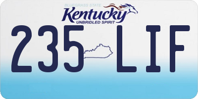 KY license plate 235LIF