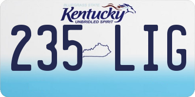 KY license plate 235LIG