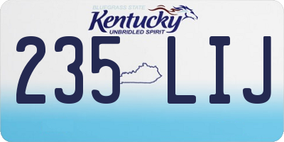 KY license plate 235LIJ