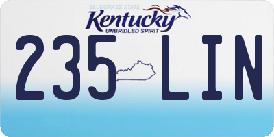KY license plate 235LIN
