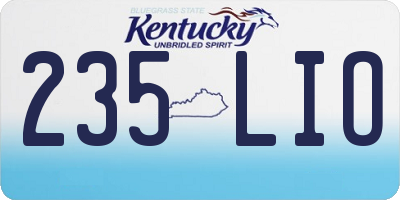 KY license plate 235LIO
